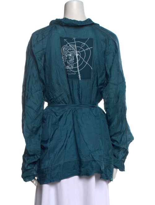 The People Of The Labyrinths Silk V-Neck Blouse