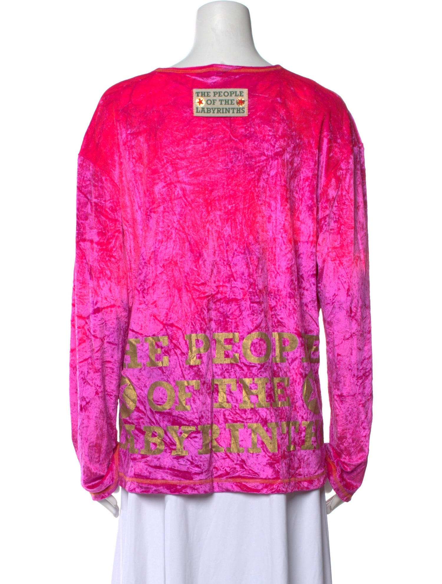 The People Of The Labyrinths Printed Bateau Neckline Top