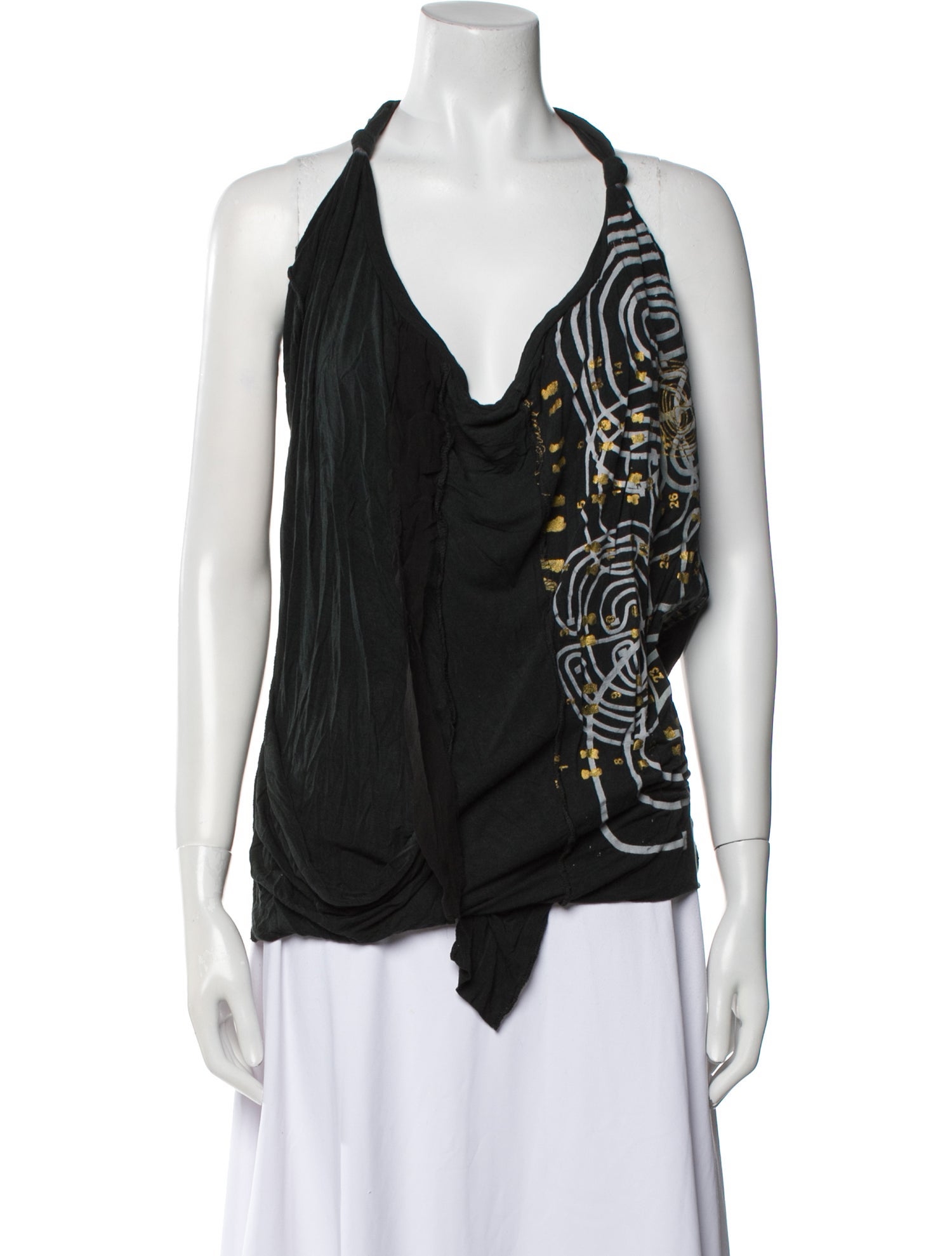 The People Of The Labyrinths Silk Halterneck Top