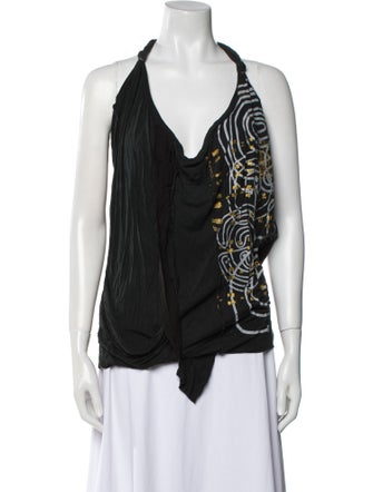 The People Of The Labyrinths Silk Halterneck Top