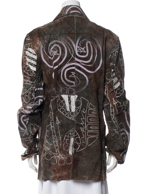 The People Of The Labyrinths Leather Printed Jacket