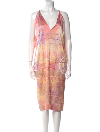 The People Of The Labyrinths Silk Midi Length Dress
