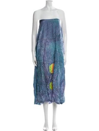 The People Of The Labyrinths Silk Midi Length Skirt
