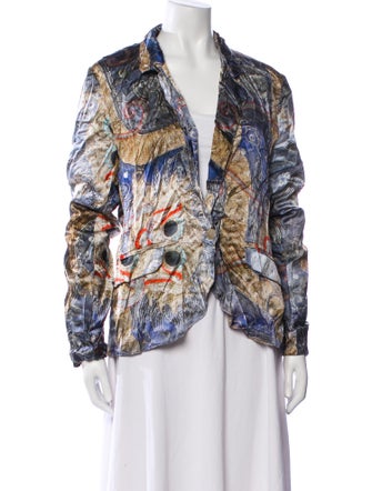 The People Of The Labyrinths Silk Paisley Print Blazer