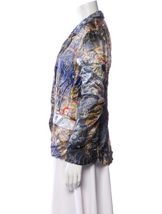 The People Of The Labyrinths Silk Paisley Print Blazer