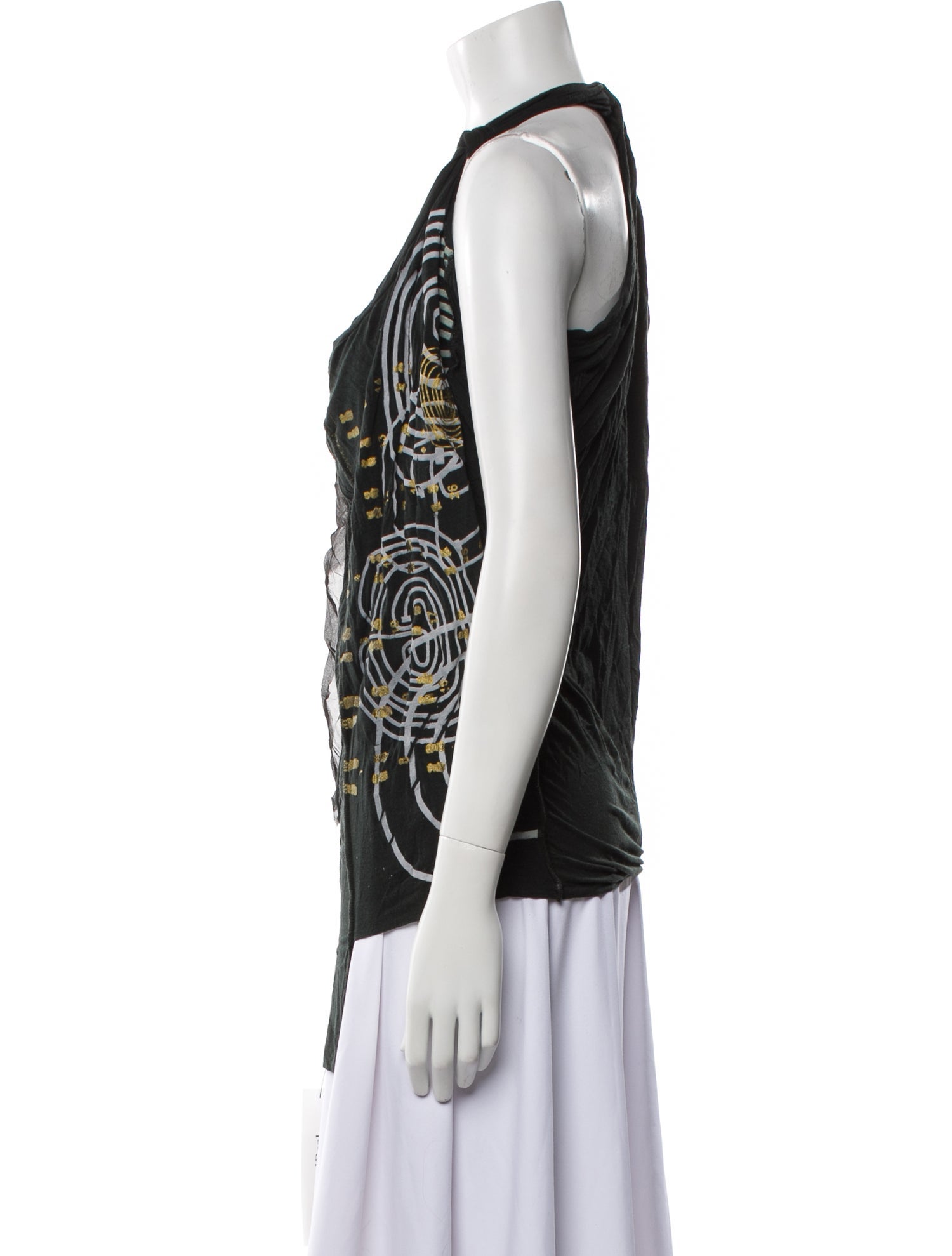 The People Of The Labyrinths Cowl Neck Sleeveless Top