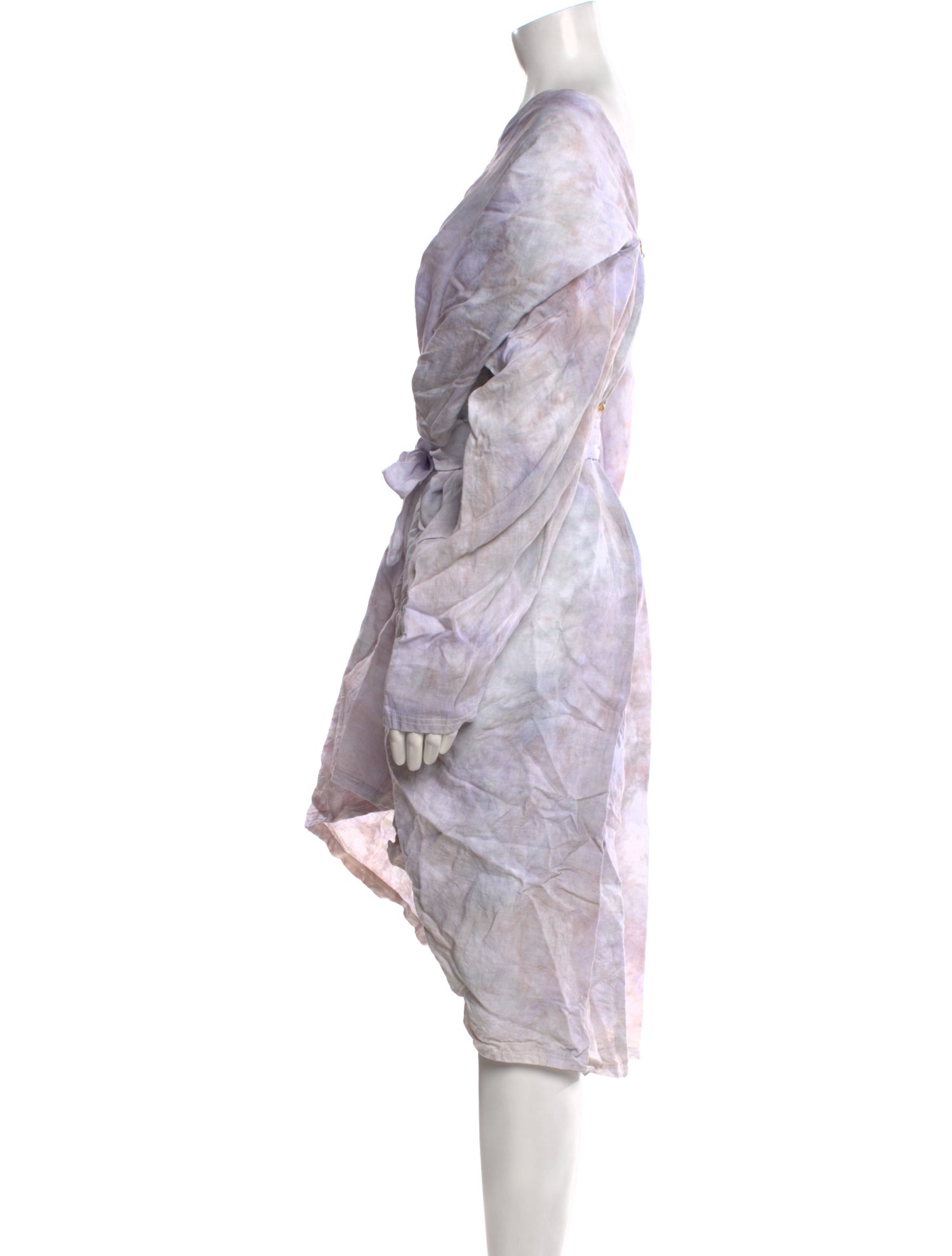 The People Of The Labyrinths Linen Knee-Length Dress