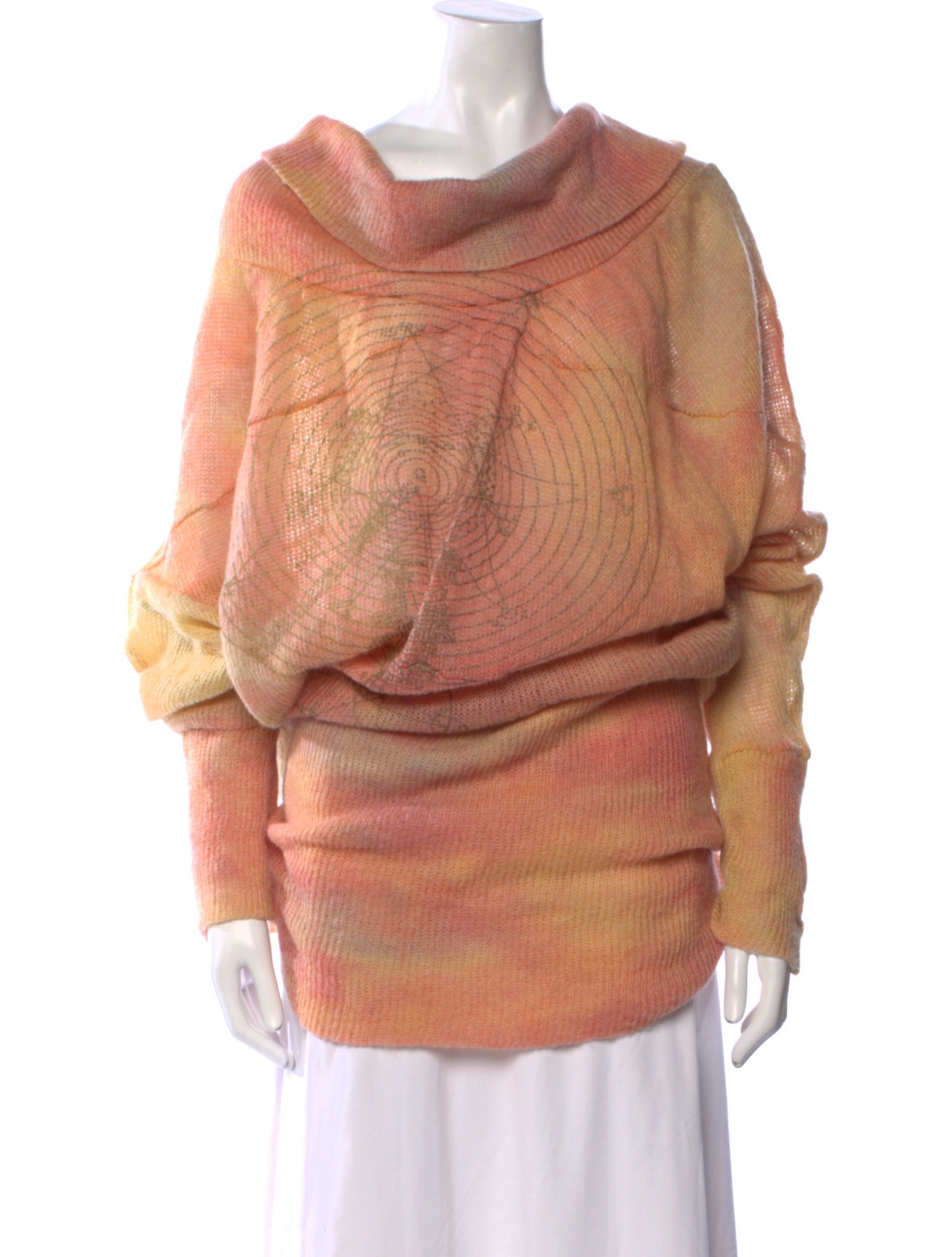 The People Of The Labyrinths Striped Cowl Neck Sweater