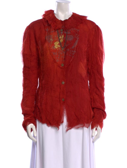 The People Of The Labyrinths Silk Long Sleeve Blouse