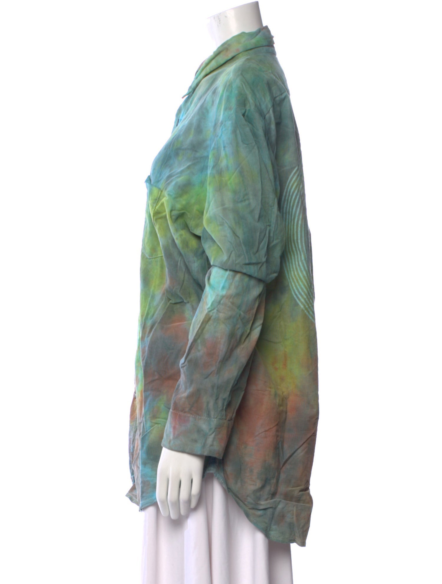 The People Of The Labyrinths Tie-Dye Print Long Sleeve Tunic