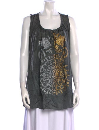 The People Of The Labyrinths Silk Printed Top