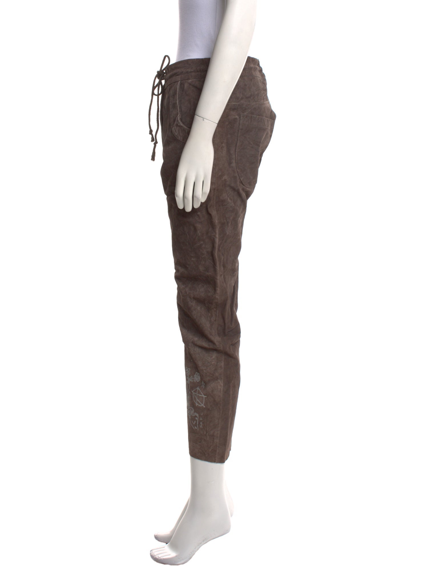 The People Of The Labyrinths Leather Straight Leg Pants