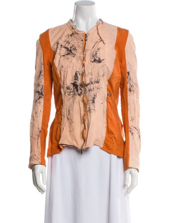 The People Of The Labyrinths Leather Printed Jacket