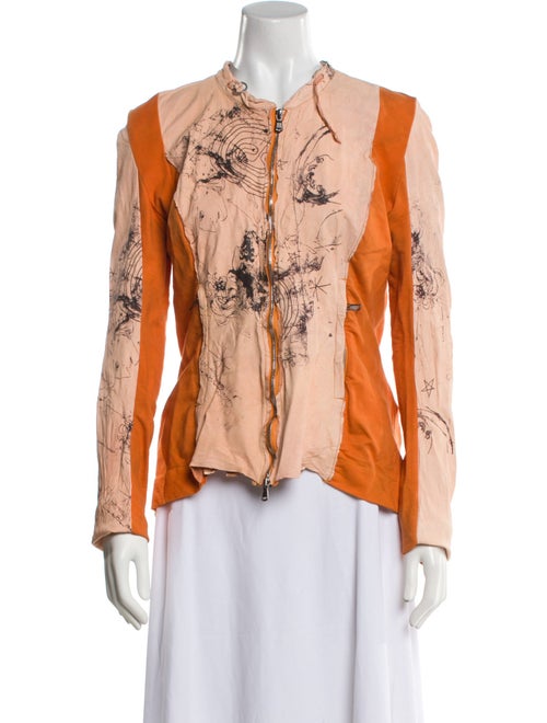 The People Of The Labyrinths Leather Printed Jacket