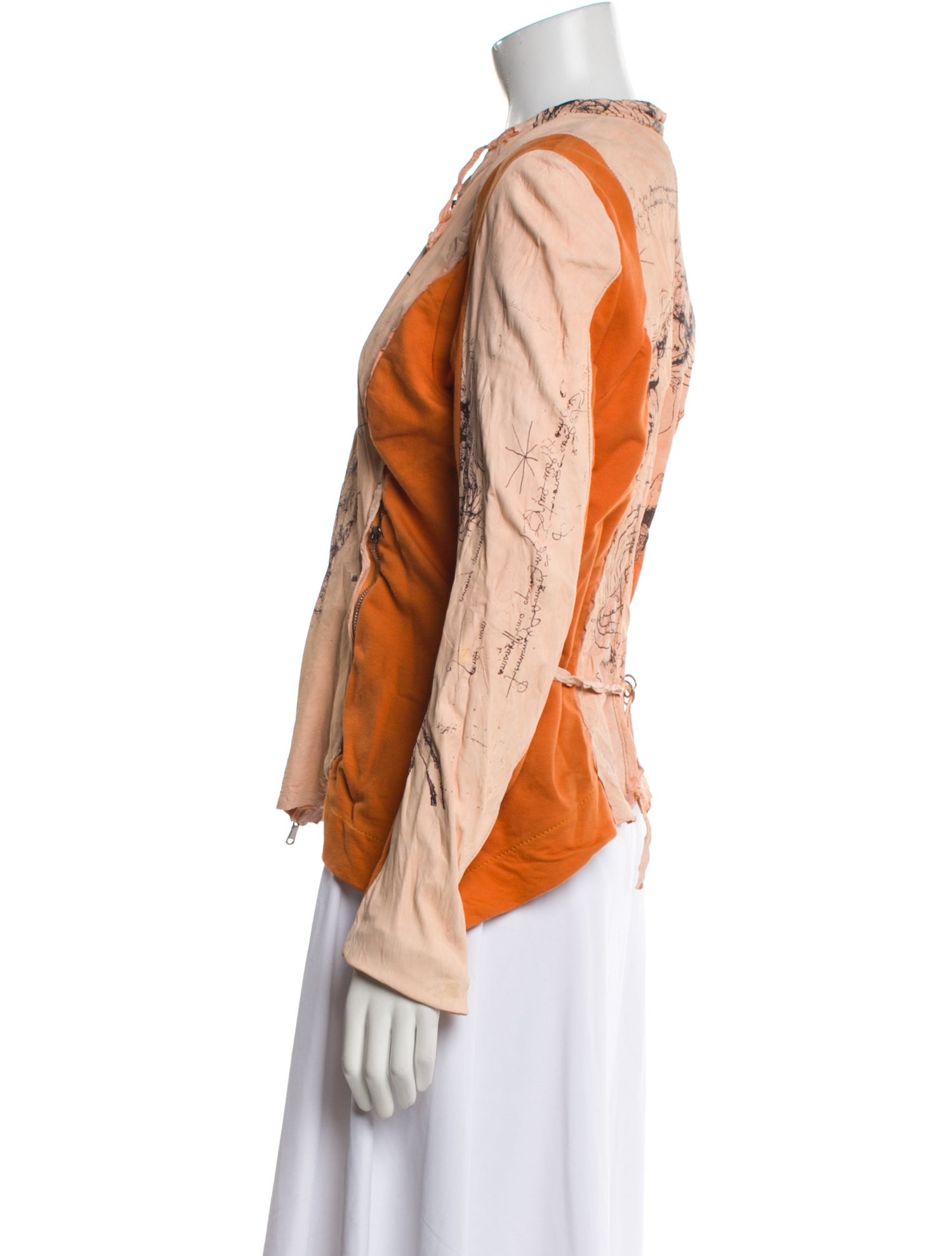 The People Of The Labyrinths Leather Printed Jacket