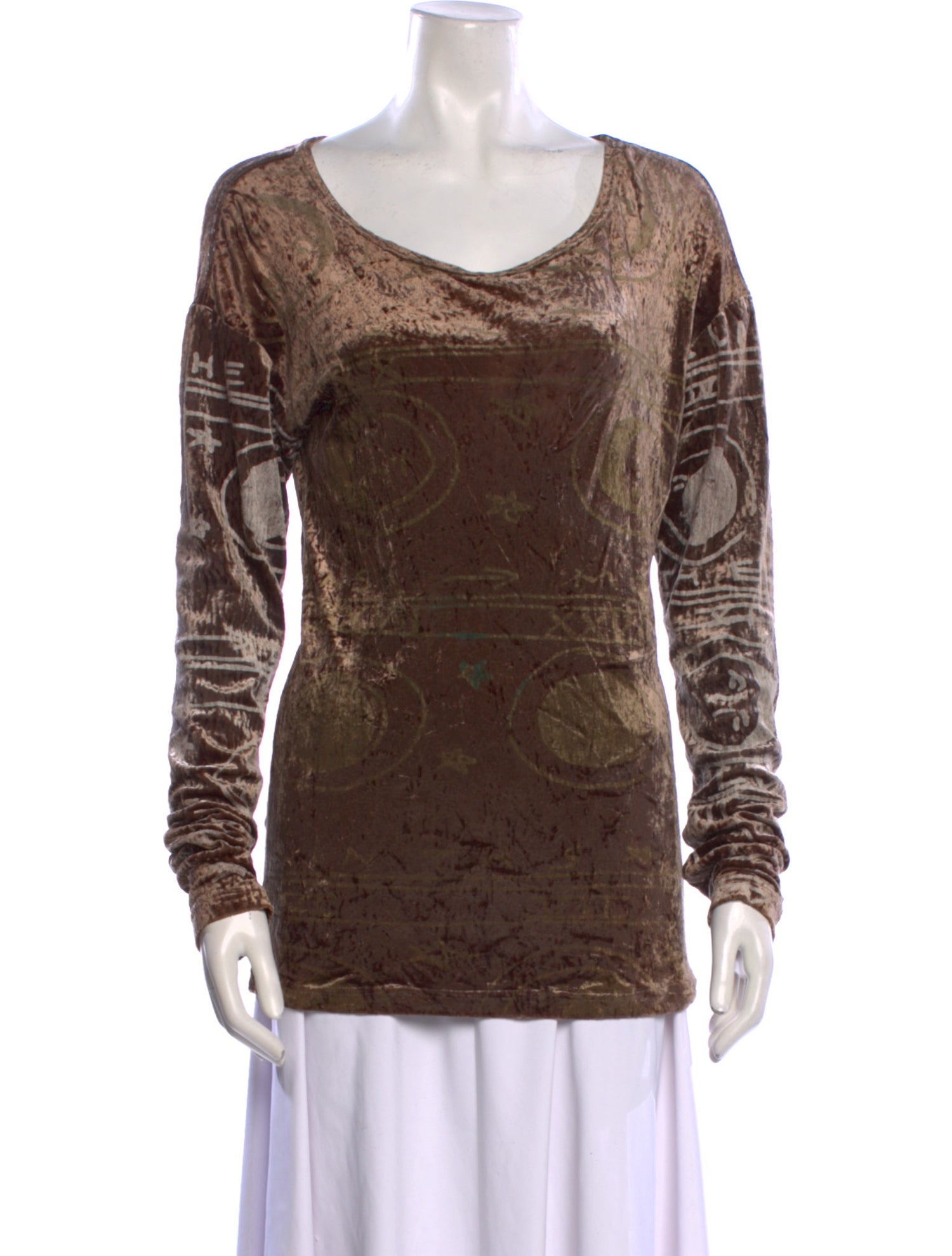 The People Of The Labyrinths Printed Scoop Neck Top