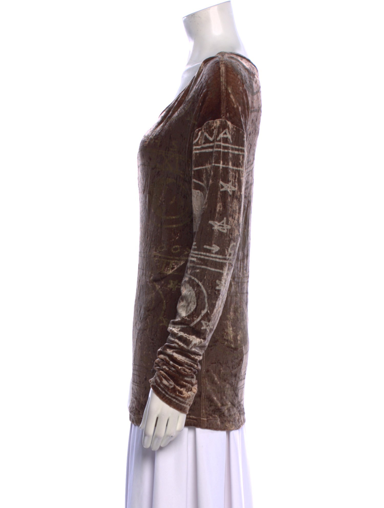 The People Of The Labyrinths Printed Scoop Neck Top