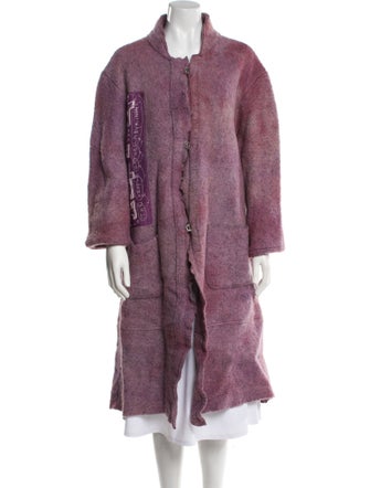 The People Of The Labyrinths Wool Printed Faux Fur Coat