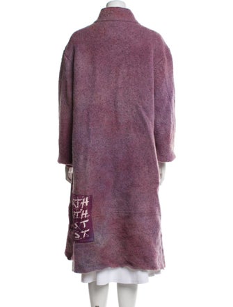 The People Of The Labyrinths Wool Printed Faux Fur Coat