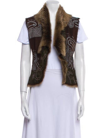 The People Of The Labyrinths Leather Printed Vest