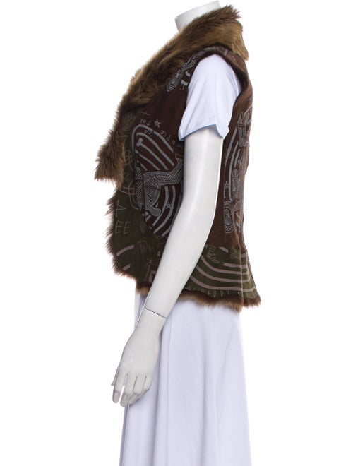 The People Of The Labyrinths Leather Printed Vest