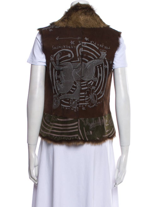 The People Of The Labyrinths Leather Printed Vest