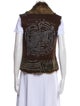 The People Of The Labyrinths Leather Printed Vest