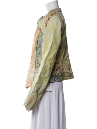 The People Of The Labyrinths Suede Printed Jacket