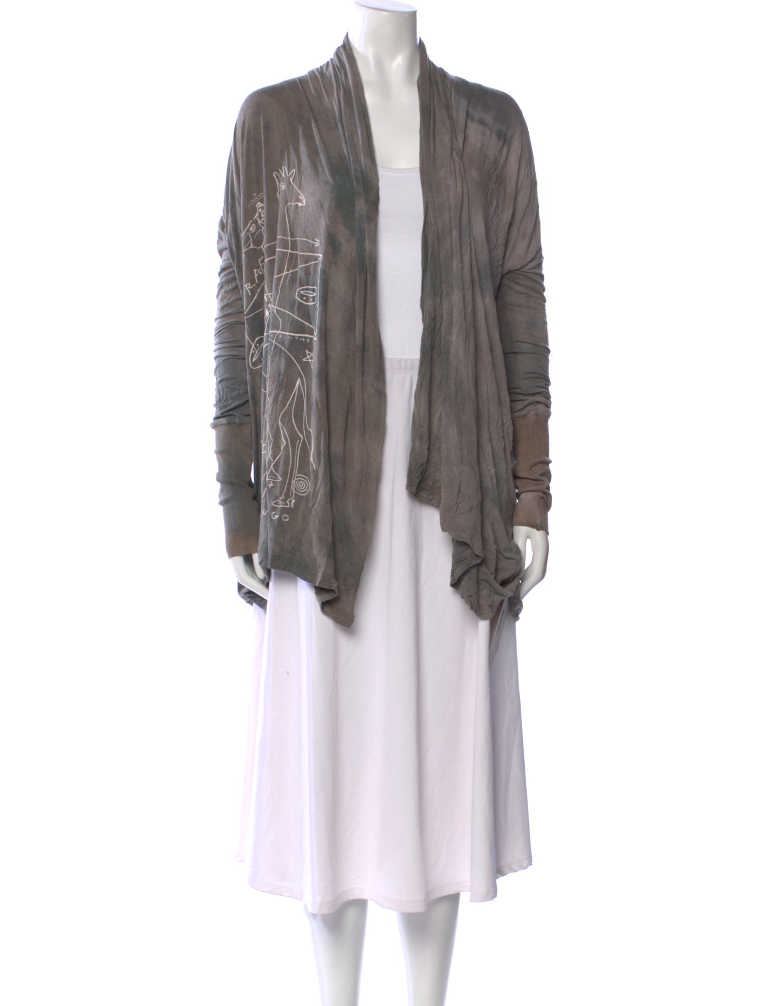 The People Of The Labyrinths Printed Open Front Tunic