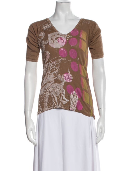 The People Of The Labyrinths Printed V-Neck T-Shirt