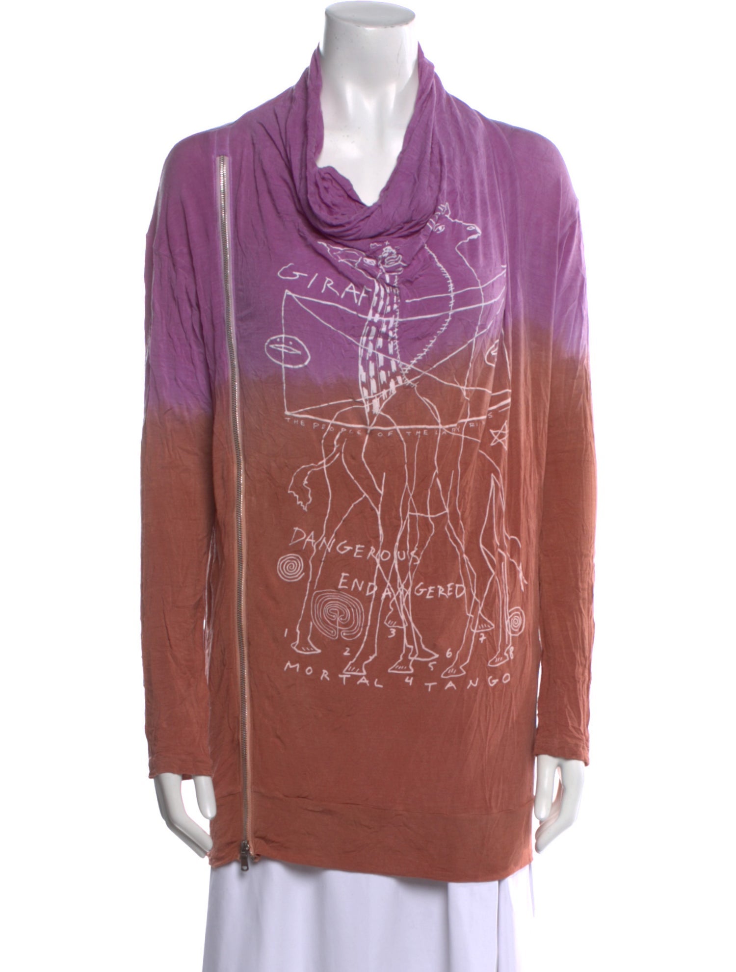 The People Of The Labyrinths Printed Cowl Neck Tunic