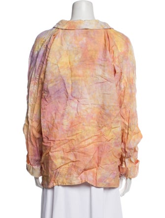 The People Of The Labyrinths Linen Printed Blouse