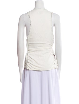 The People Of The Labyrinths Leather Floral Print Vest