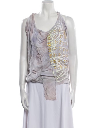 The People Of The Labyrinths Printed Scoop Neck Top