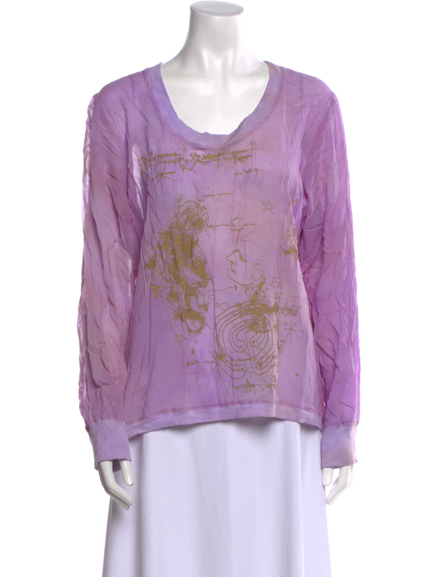 The People Of The Labyrinths Silk Printed Blouse