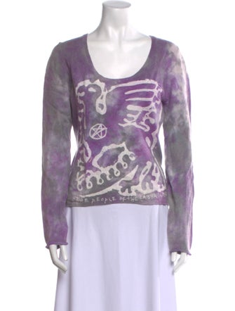 The People Of The Labyrinths Tie-Dye Print Scoop Neck Sweater