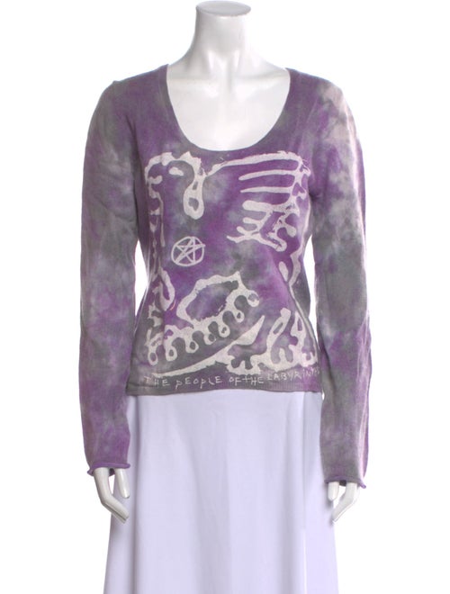 The People Of The Labyrinths Tie-Dye Print Scoop Neck Sweater