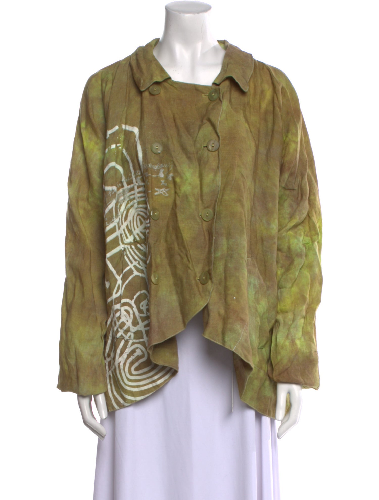 The People Of The Labyrinths Linen Printed Blouse