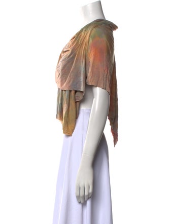 The People Of The Labyrinths Cowl Neck Short Sleeve Crop Top