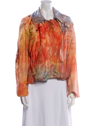 The People Of The Labyrinths Silk Printed Faux Fur Jacket