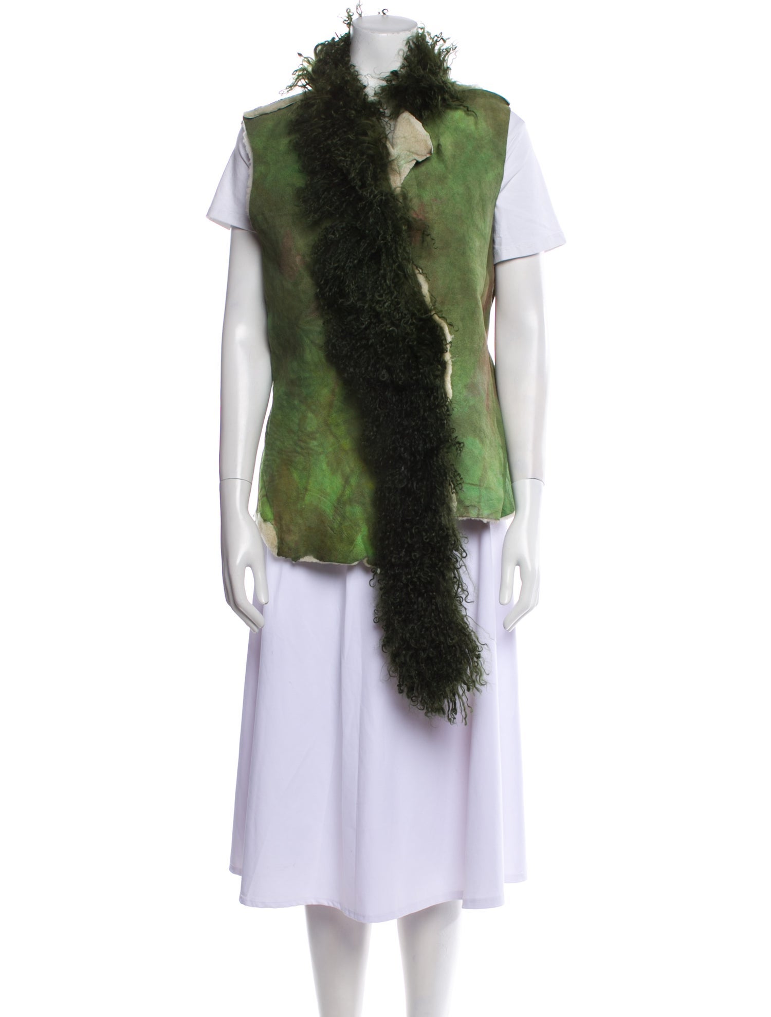 The People Of The Labyrinths Shearling Tie-Dye Print Fur Jacket