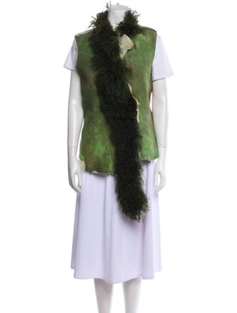 The People Of The Labyrinths Shearling Tie-Dye Print Fur Jacket