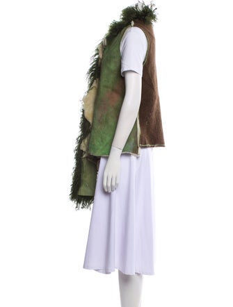 The People Of The Labyrinths Shearling Tie-Dye Print Fur Jacket