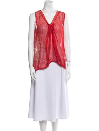 The People Of The Labyrinths Silk V-Neck Blouse