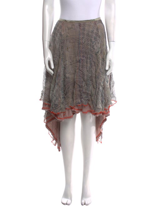 The People Of The Labyrinths Silk Midi Length Skirt