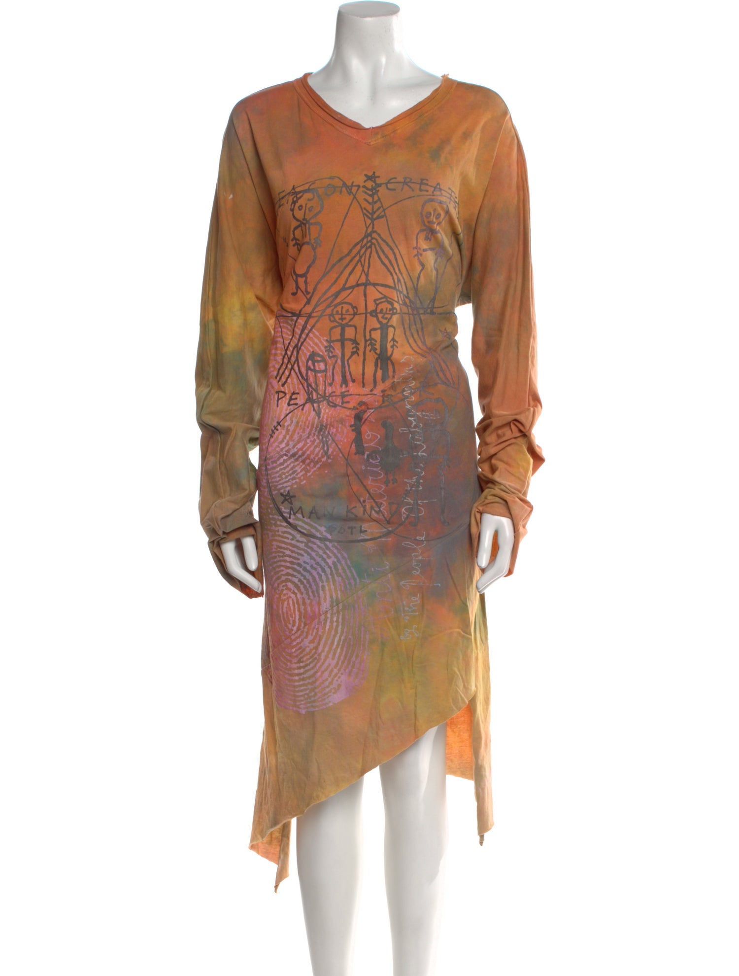 The People Of The Labyrinths Printed Knee-Length Dress