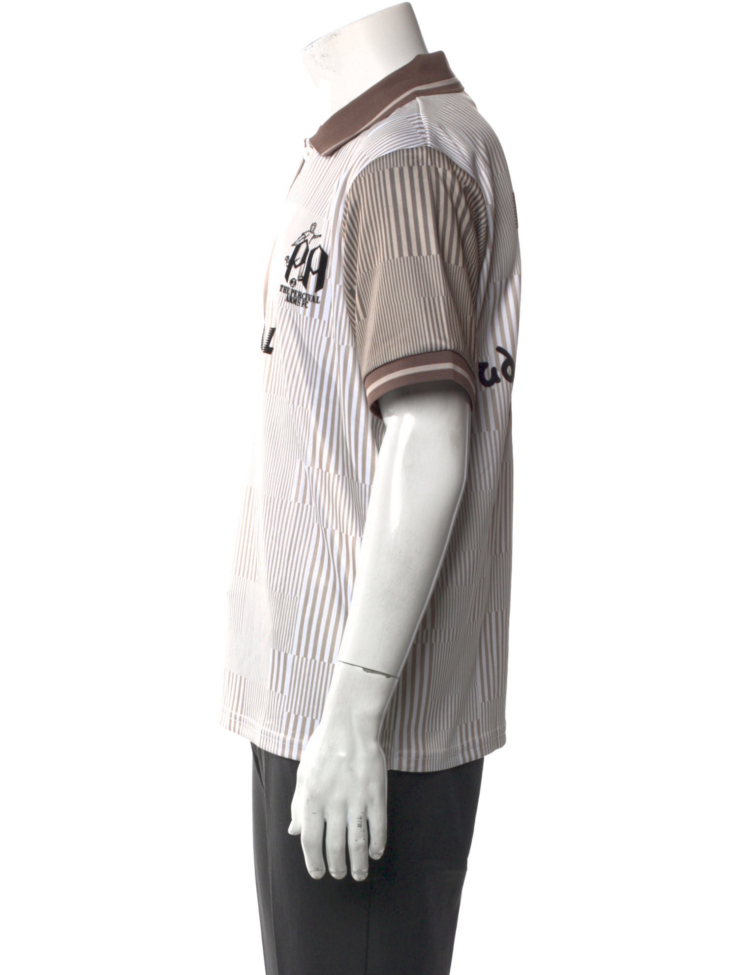 Percival Striped Collar Polo Shirt w/ Tags