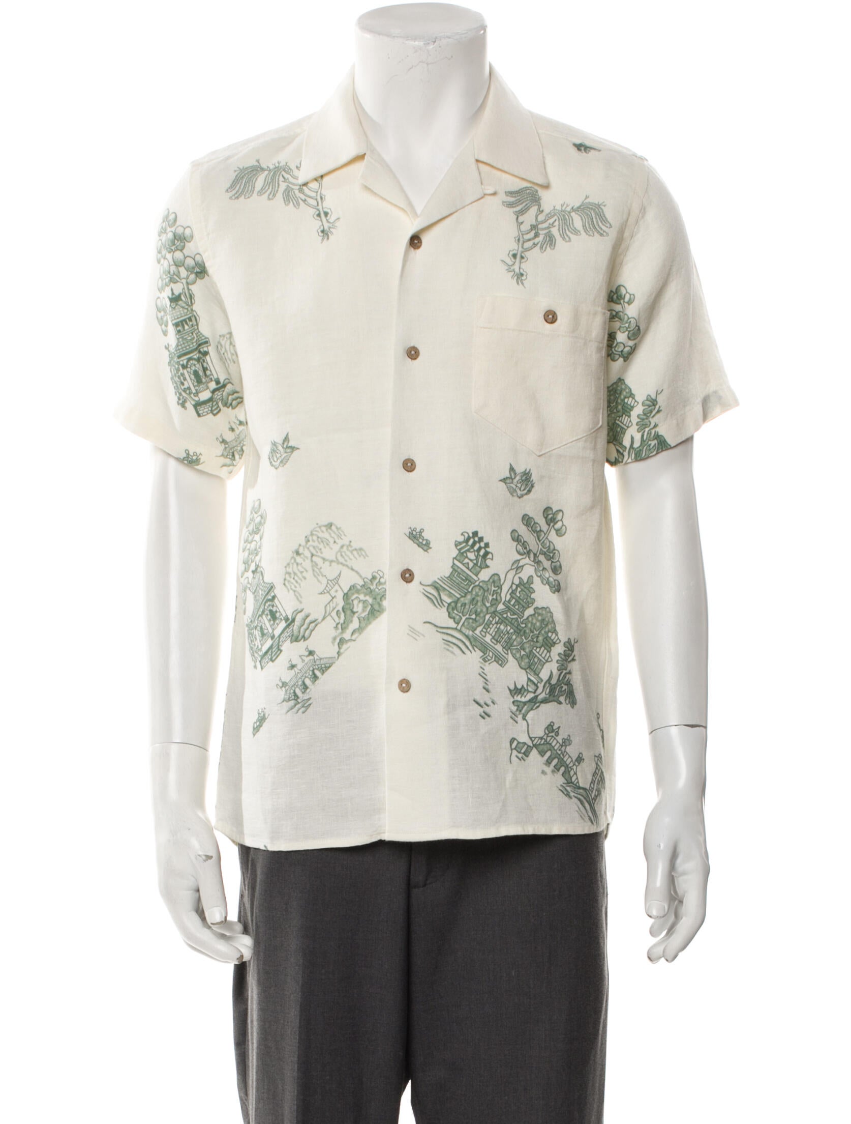 Percival Linen Graphic Print Shirt