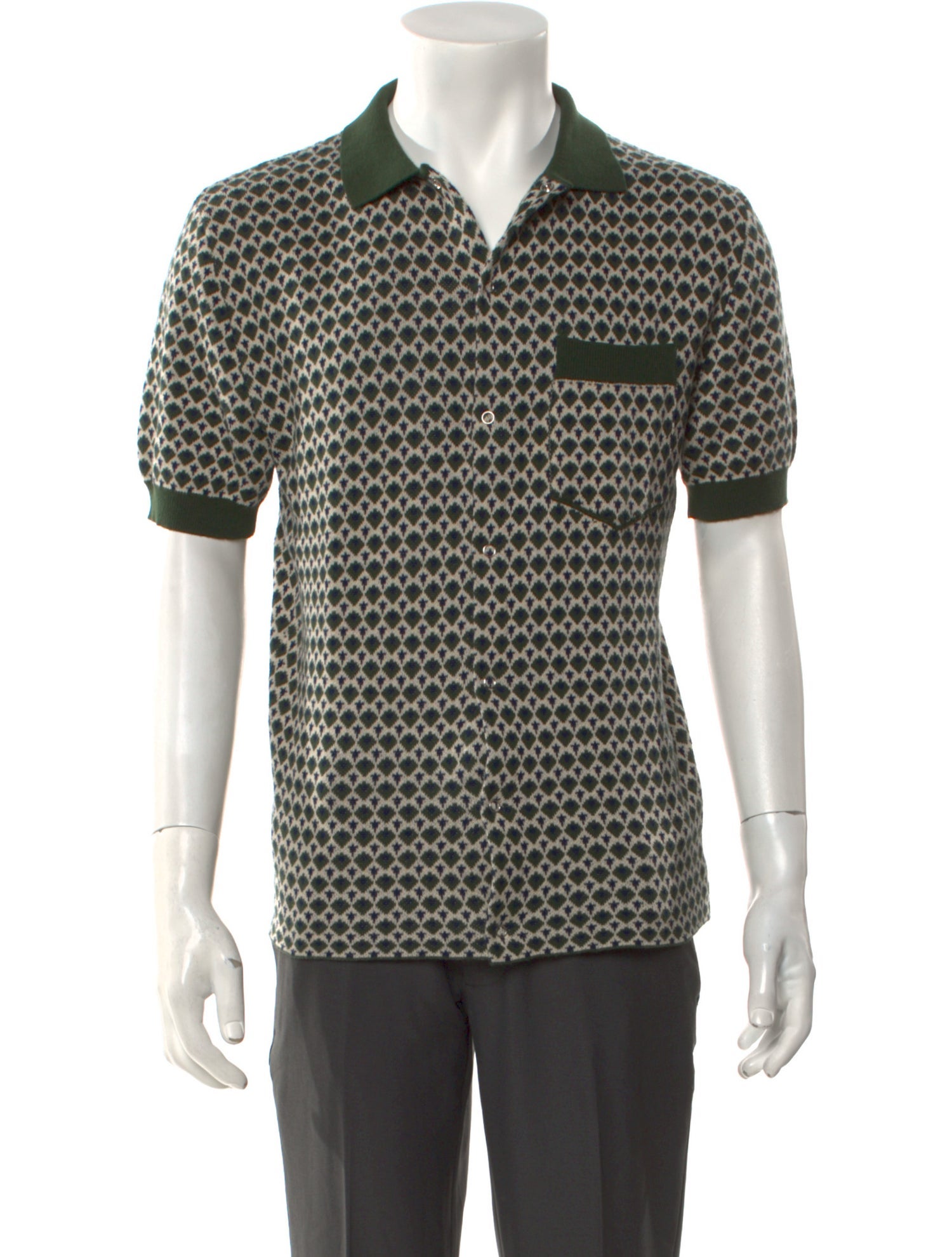 Percival Printed Collar Polo Sweater