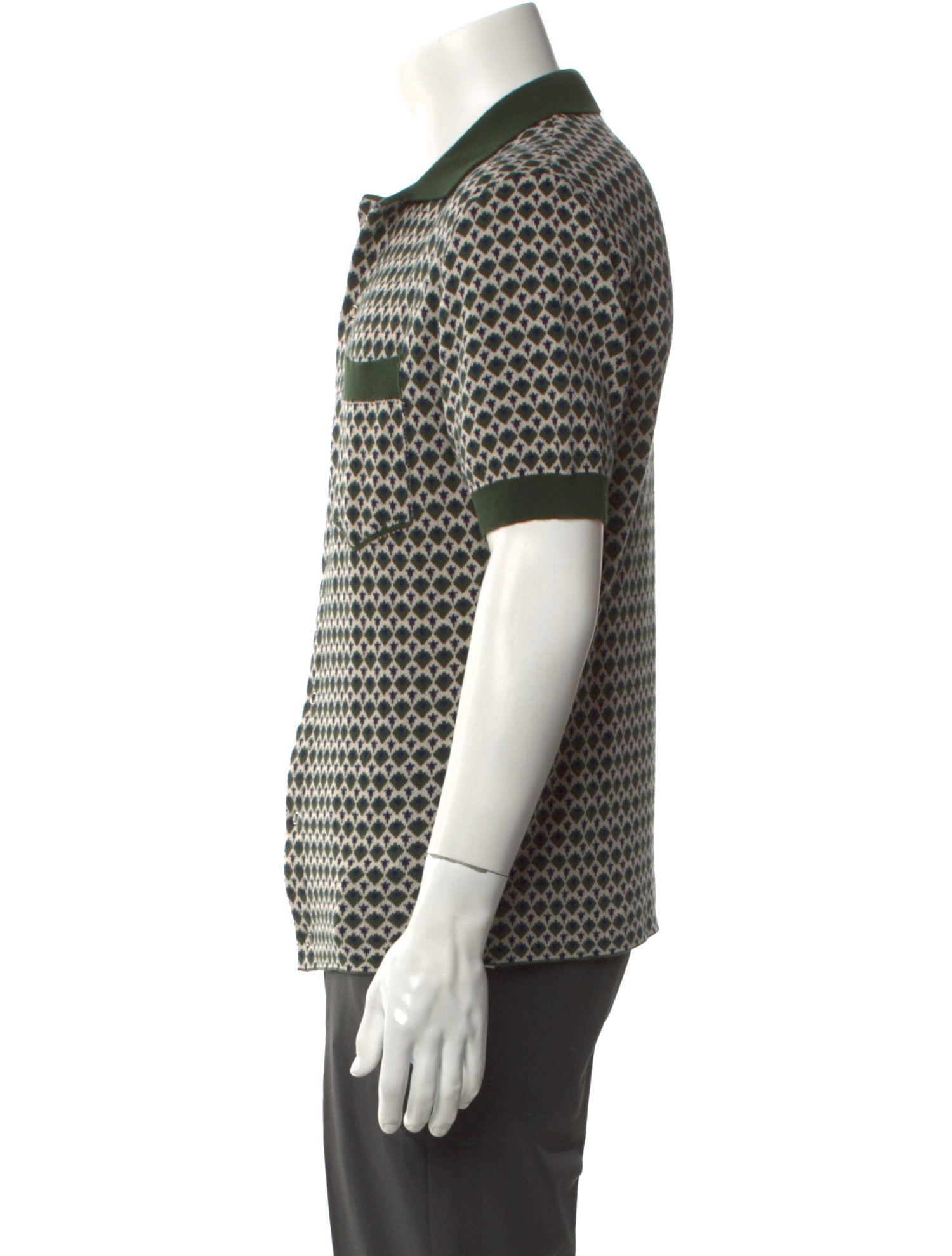 Percival Printed Collar Polo Sweater